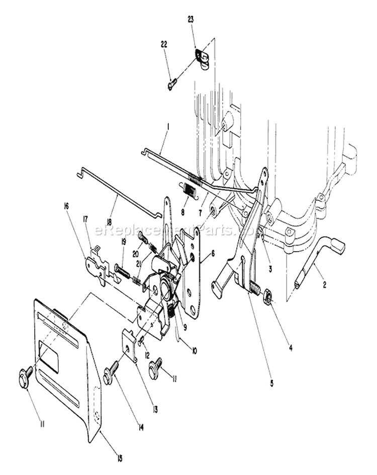 Governor Assembly Diagram and Parts List for 26624 8000001-8999999 - 1988 Toro Lawn Mower