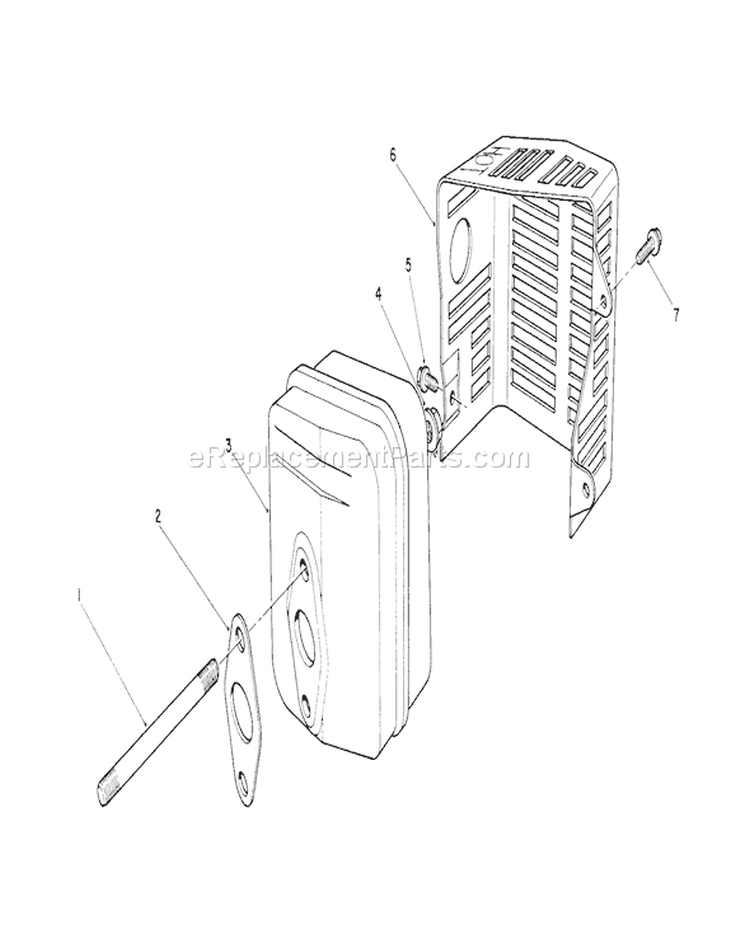 Muffler Assembly Diagram and Parts List for 26625BG 0000001-0999999 - 1990 Toro Lawn Mower