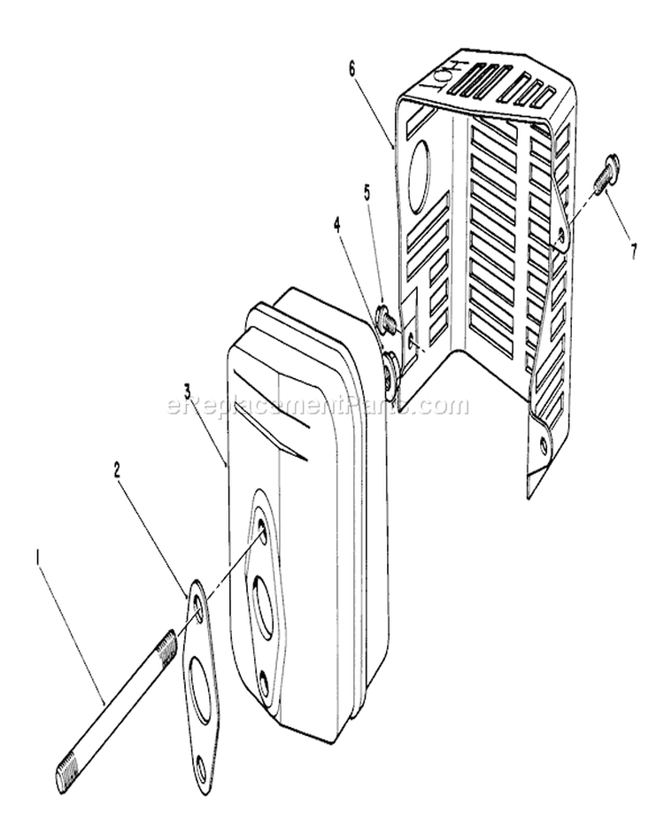 Muffler Assembly Diagram and Parts List for 26625BG 2000001-2999999 - 1992 Toro Lawn Mower