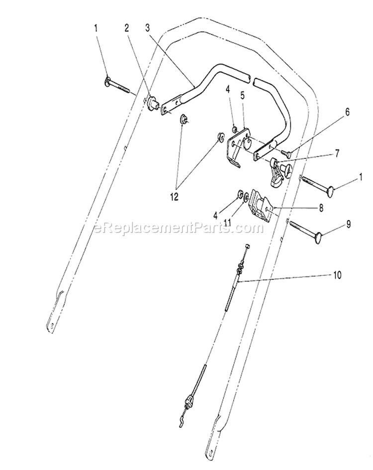 Traction Control Assembly Diagram and Parts List for 26625BG 2000001-2999999 - 1992 Toro Lawn Mower