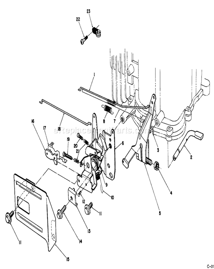 Governor Assembly Diagram and Parts List for 26625BG 2000001-2999999 - 1992 Toro Lawn Mower