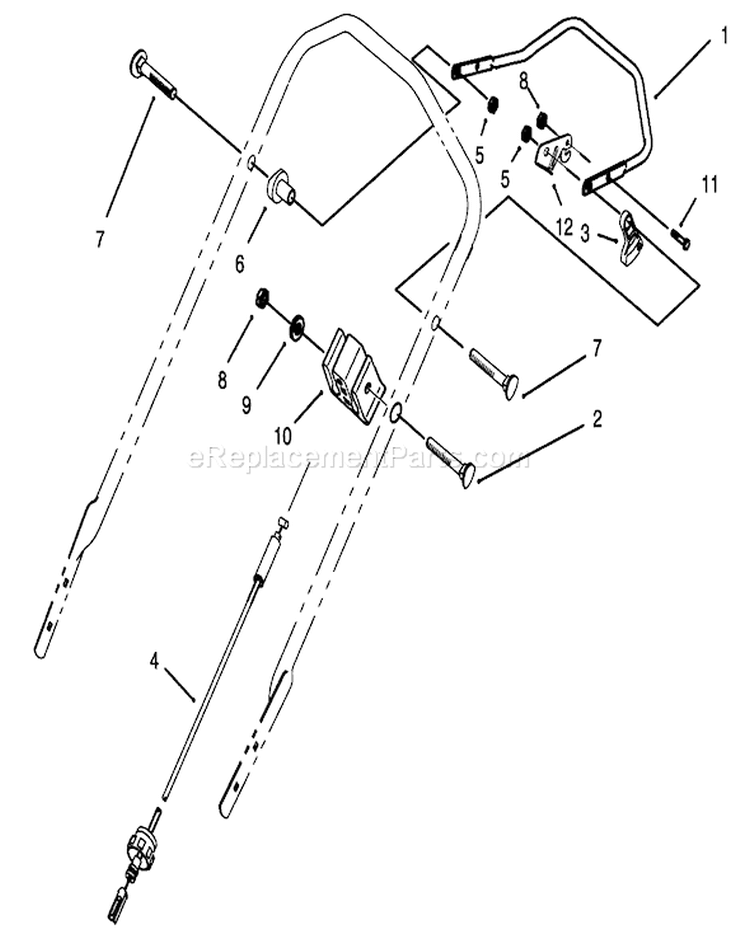 Traction Control Assembly Diagram and Parts List for 26625B 3900001-3999999 - 1993 Toro Lawn Mower
