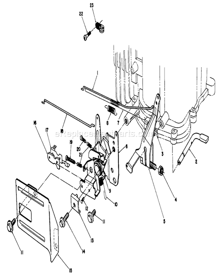 Governor Assembly Diagram and Parts List for 26625B 3900001-3999999 - 1993 Toro Lawn Mower