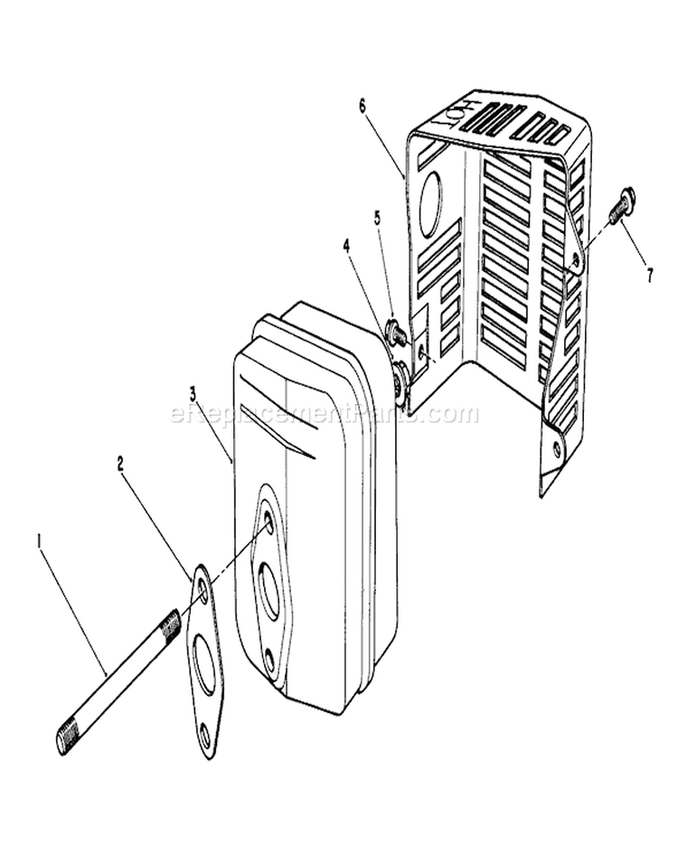 Muffler Assembly Diagram and Parts List for 26625CG 9000001-9999999 - 1989 Toro Lawn Mower