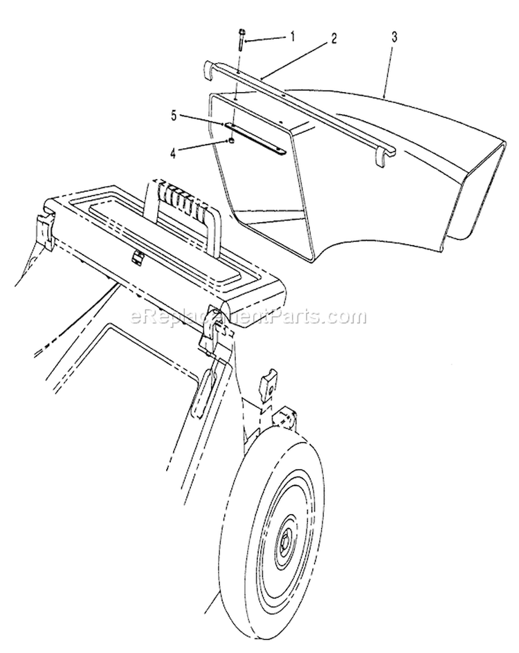 Side Discharge Chute Diagram and Parts List for 26625CG 9000001-9999999 - 1989 Toro Lawn Mower