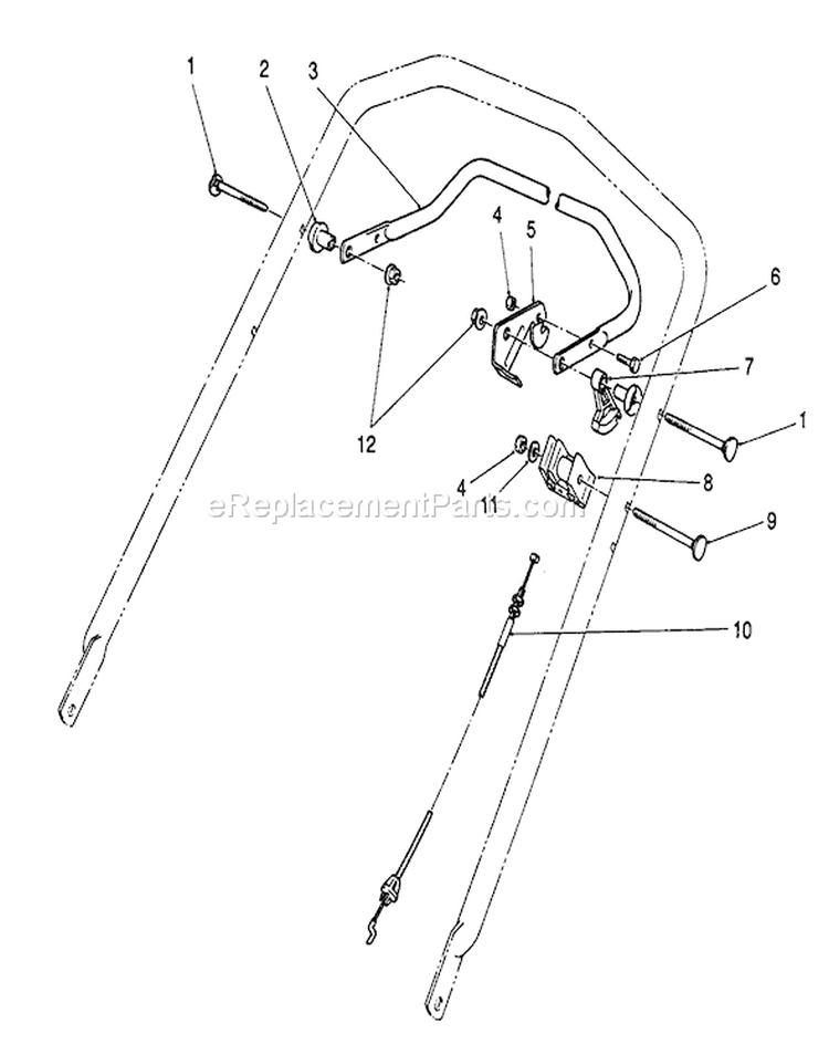 Traction Control Assembly Diagram and Parts List for 26625CG 9000001-9999999 - 1989 Toro Lawn Mower