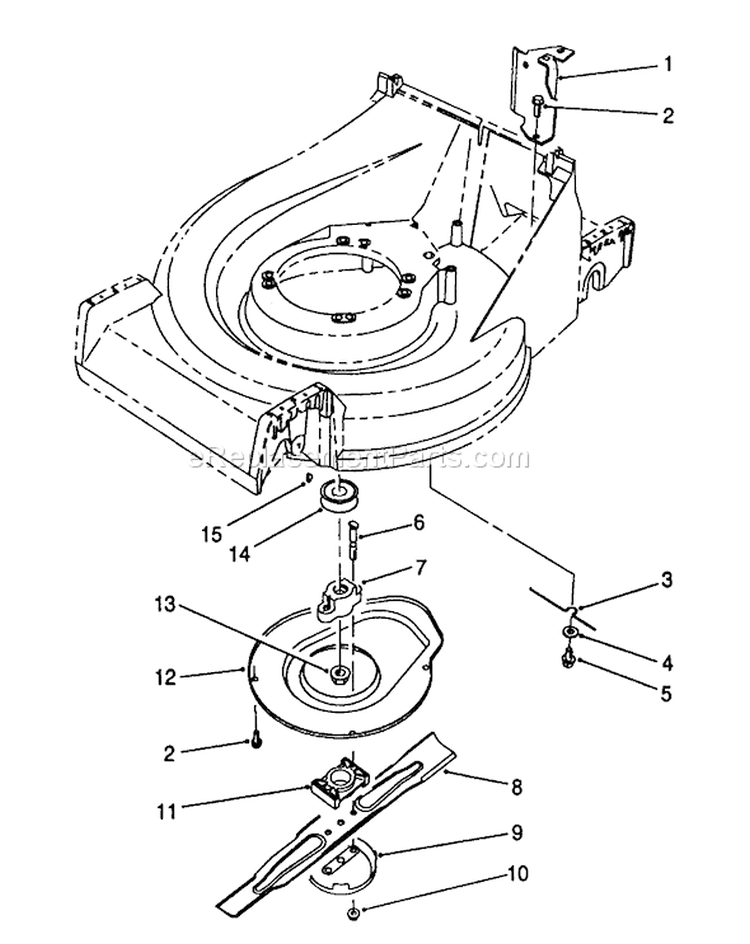 Blade Assembly Diagram and Parts List for 26625CG 9000001-9999999 - 1989 Toro Lawn Mower
