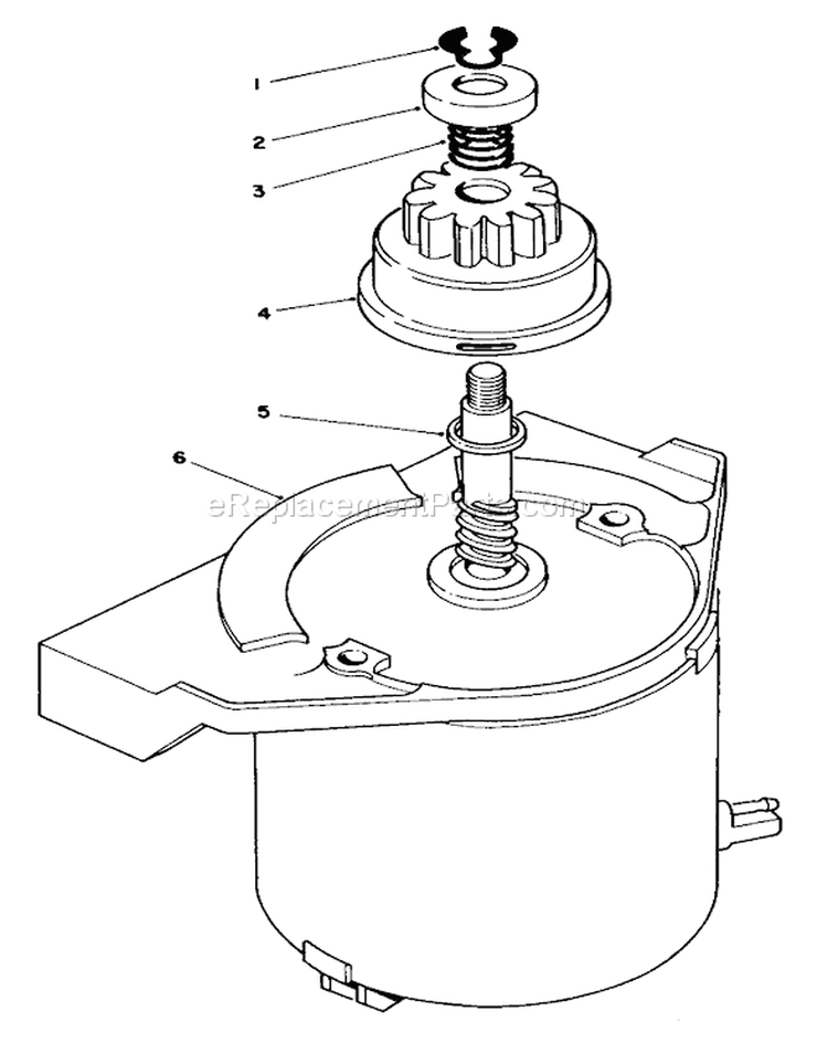 Starter Motor Assembly Diagram and Parts List for 26625CS 9000001-9999999 - 1989 Toro Lawn Mower
