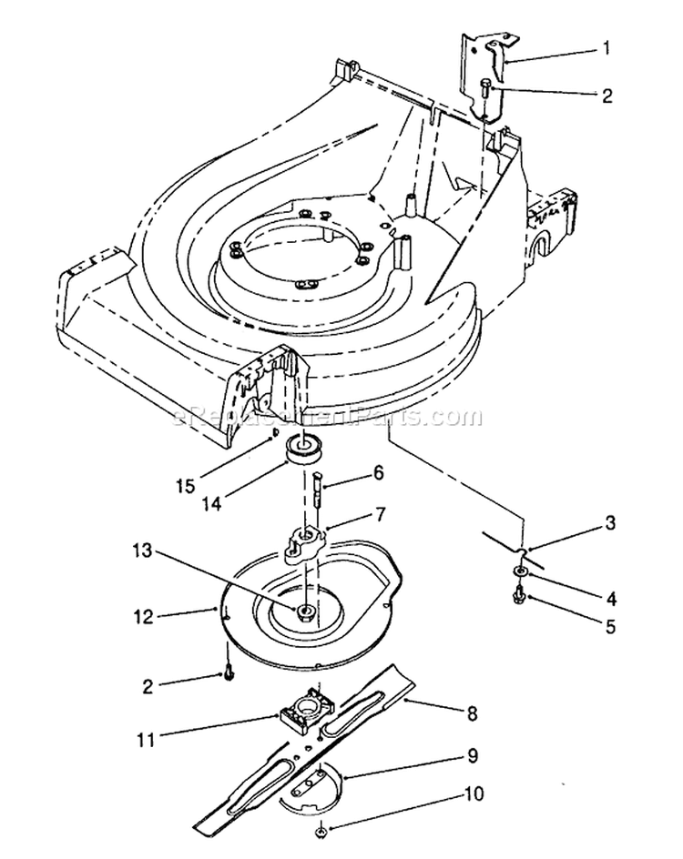 Blade Assembly Diagram and Parts List for 26625CS 9000001-9999999 - 1989 Toro Lawn Mower