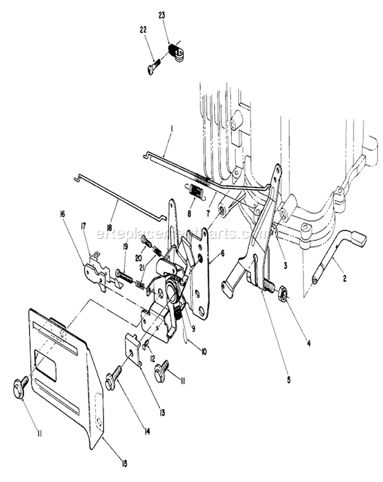 Governor Assembly Diagram and Parts List for 26625CS 9000001-9999999 - 1989 Toro Lawn Mower
