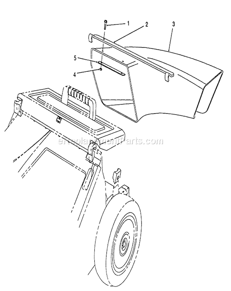 Side Discharge Chute Diagram and Parts List for 26624 0001102-0999999 - 1990 Toro Lawn Mower