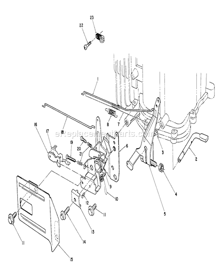 Governor Assembly Diagram and Parts List for 26624 0001102-0999999 - 1990 Toro Lawn Mower