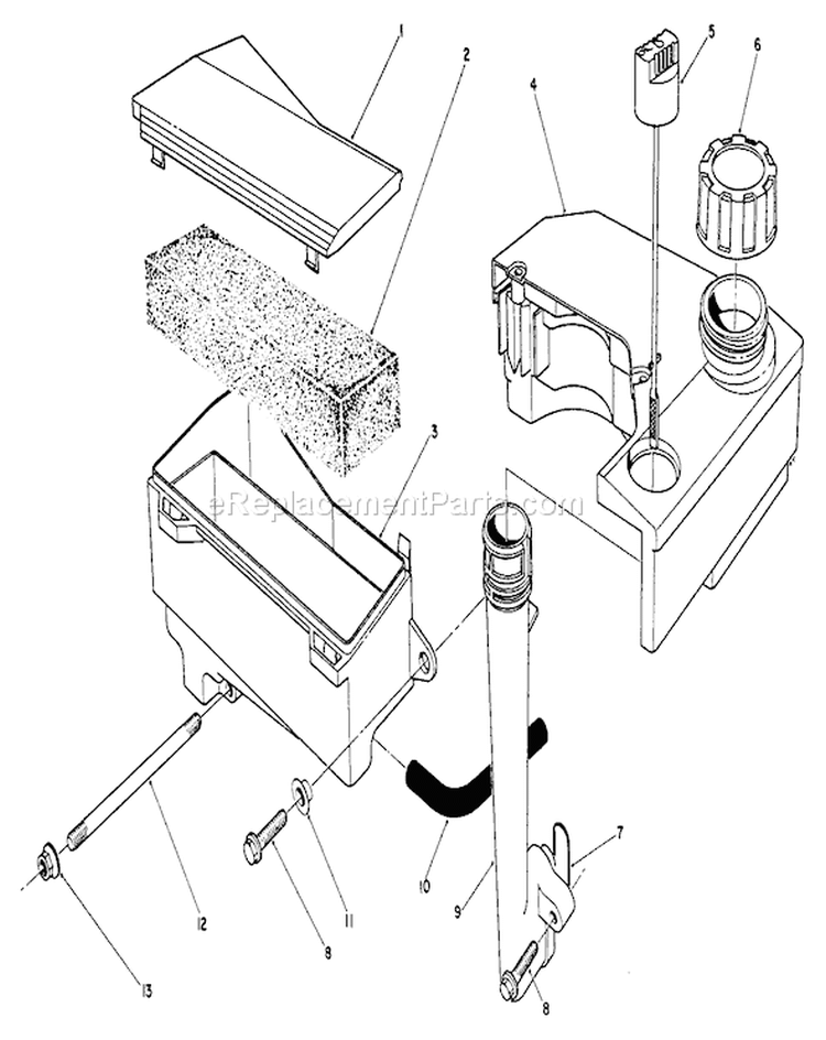 Air Cleaner & Fuel Tank Assembly Diagram and Parts List for 26626 1000001-1999999 - 1991 Toro Lawn Mower