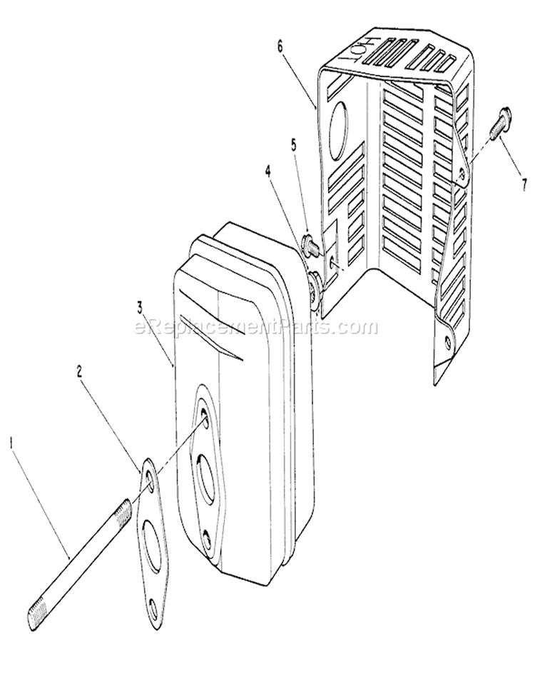 Muffler Assembly Diagram and Parts List for 26626 1000001-1999999 - 1991 Toro Lawn Mower