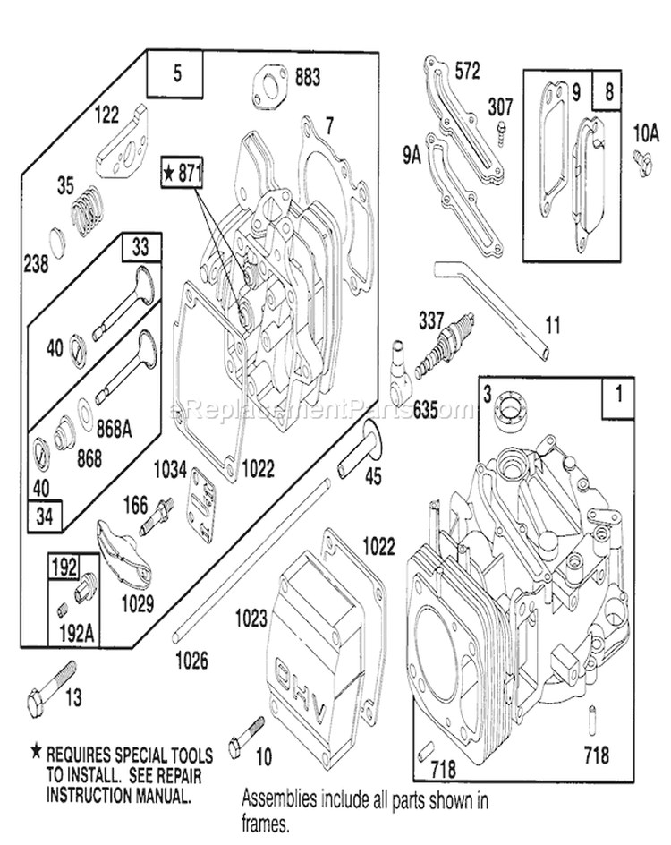 Engine Gts 150 Diagram and Parts List for 26630BC 4900001-4999999 - 1994 Toro Lawn Mower
