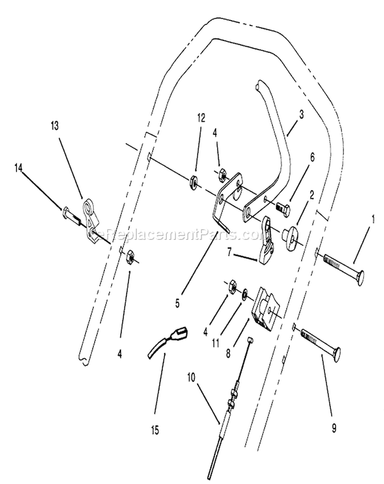 Traction Control Assembly Diagram and Parts List for 26630BC 5900001-5999999 - 1995 Toro Lawn Mower
