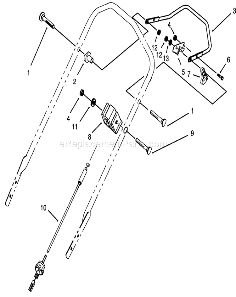 Traction Control Assembly Diagram and Parts List for 26630B 3900001-3999999 - 1993 Toro Lawn Mower