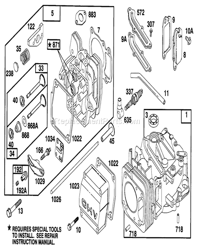 Engine Gts 150 Diagram and Parts List for 26630B 3900001-3999999 - 1993 Toro Lawn Mower