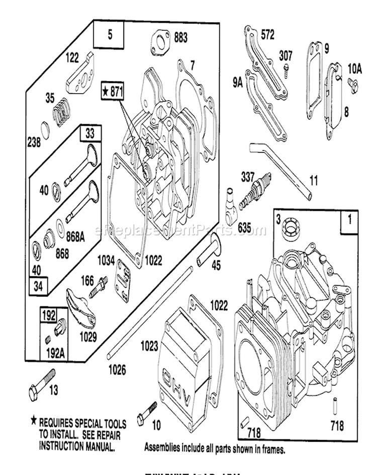 Engine Gts 150 Diagram and Parts List for 26630B 4900001-4999999 - 1994 Toro Lawn Mower