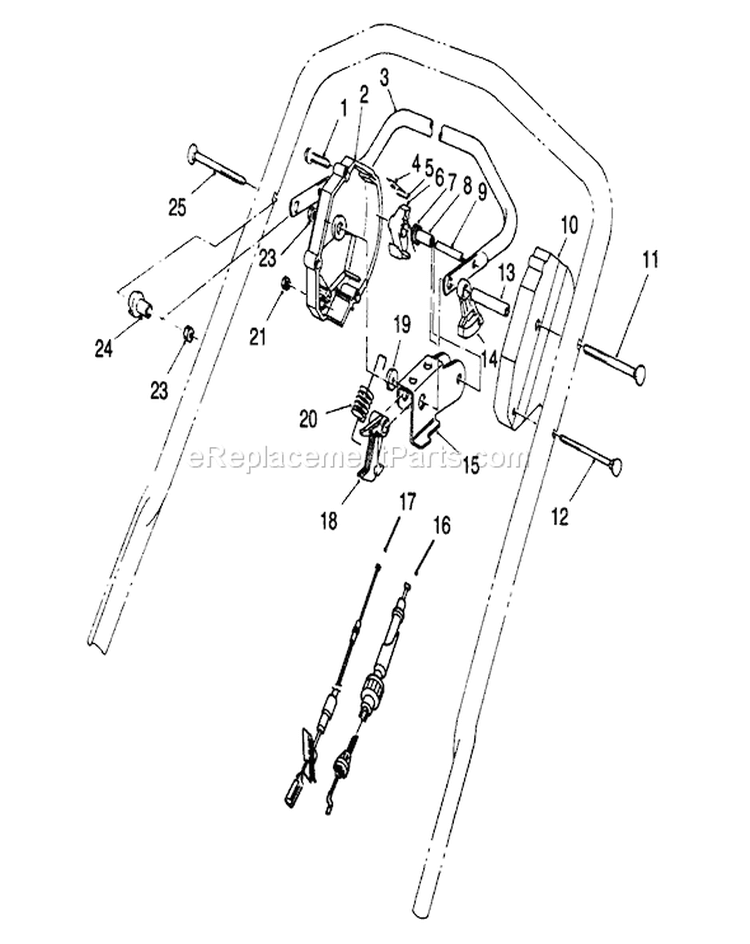 Traction Control Assembly Diagram and Parts List for 26631BC 5900001-5999999 - 1995 Toro Lawn Mower