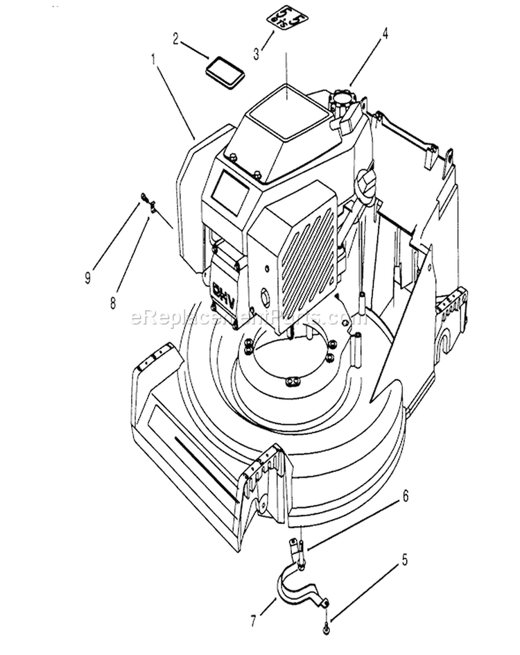 Engine Assembly Diagram and Parts List for 26631BC 5900001-5999999 - 1995 Toro Lawn Mower