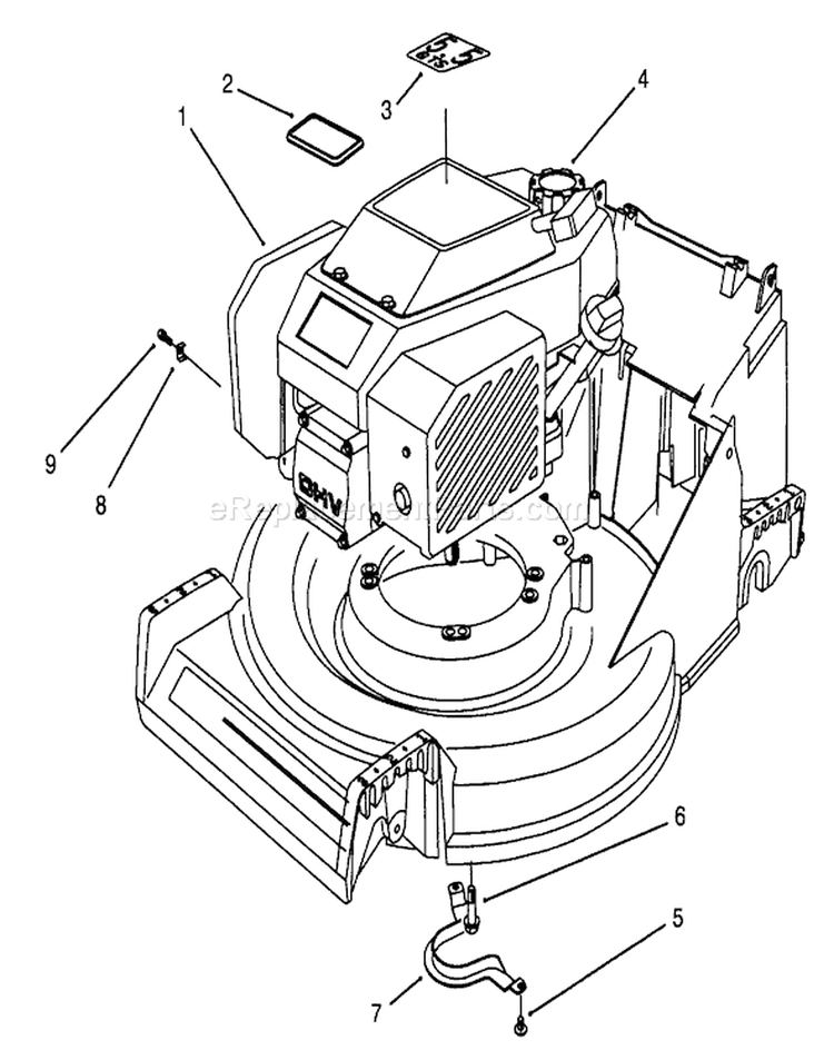 Engine Assembly Diagram and Parts List for 26631B 4900001-4999999 - 1994 Toro Lawn Mower