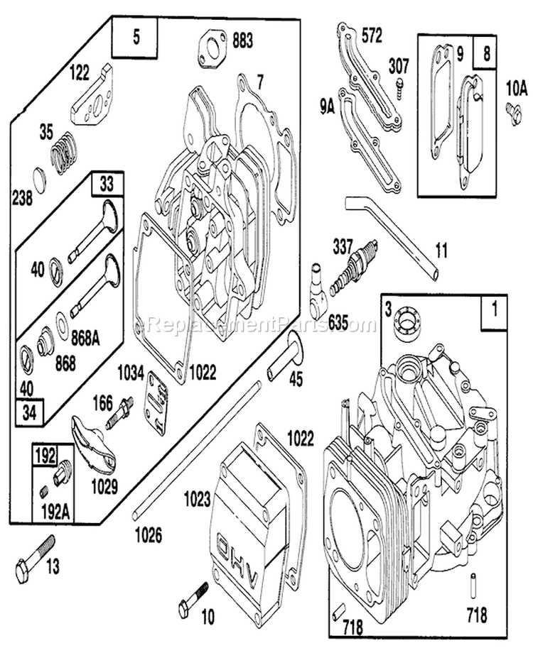 Engine Gts 150 Diagram and Parts List for 26632B 6900001-6999999 - 1996 Toro Lawn Mower