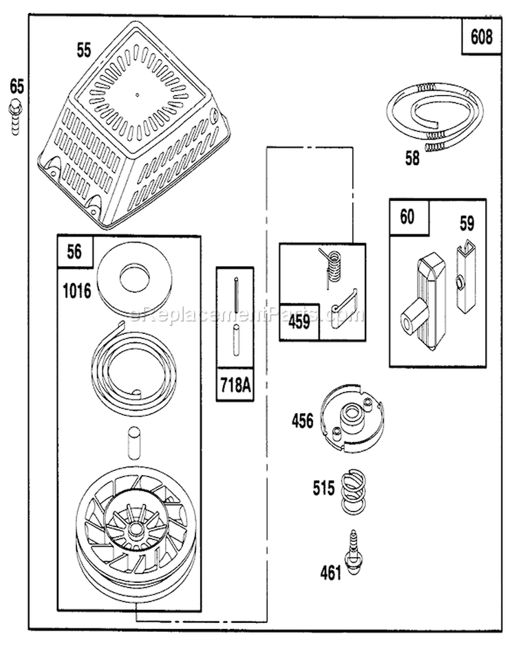 Page F Diagram and Parts List for 26632B 6900001-6999999 - 1996 Toro Lawn Mower