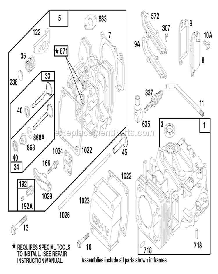 Engine Gts 150 Diagram and Parts List for 26633B 6900001-6999999 - 1996 Toro Lawn Mower