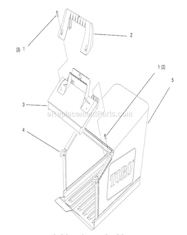 Bag Components Assembly Diagram and Parts List for 26633 7900001-7999999 - 1997 Toro Lawn Mower