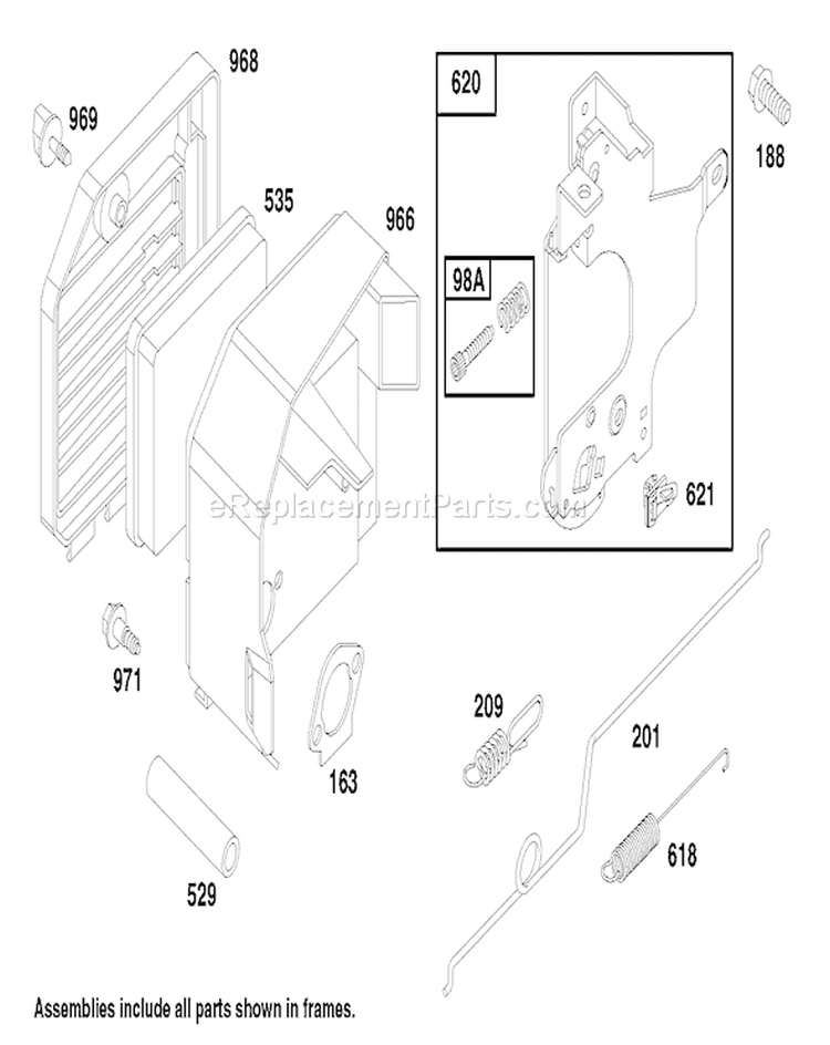 Page H Diagram and Parts List for 26633 7900001-7999999 - 1997 Toro Lawn Mower