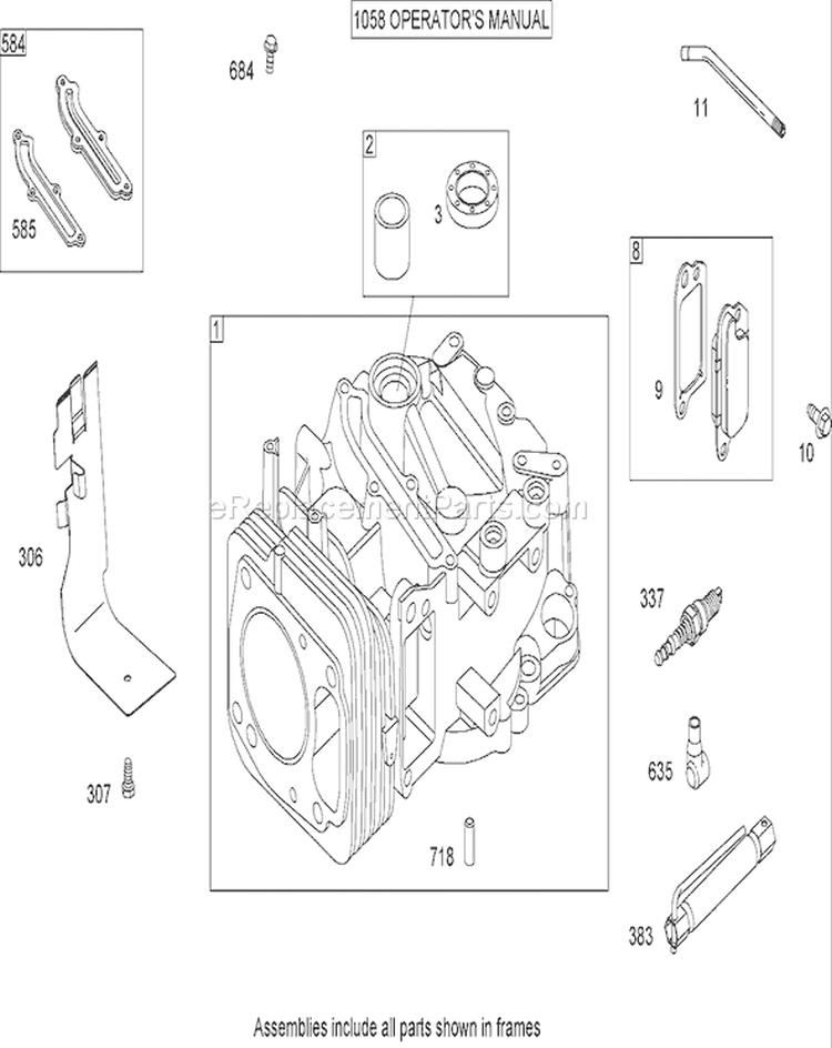 Cylinder Assembly Diagram and Parts List for 26634 280000001-280999999 - 2008 Toro Lawn Mower