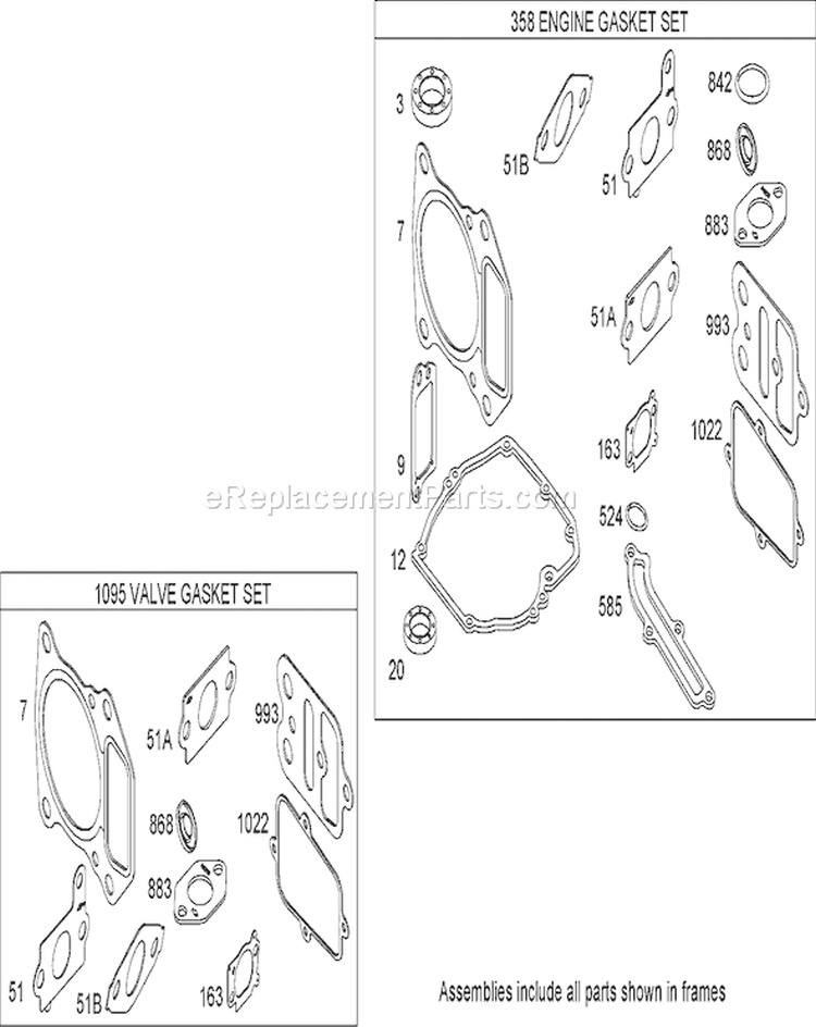 Gasket Kit Diagram and Parts List for 26634 280000001-280999999 - 2008 Toro Lawn Mower