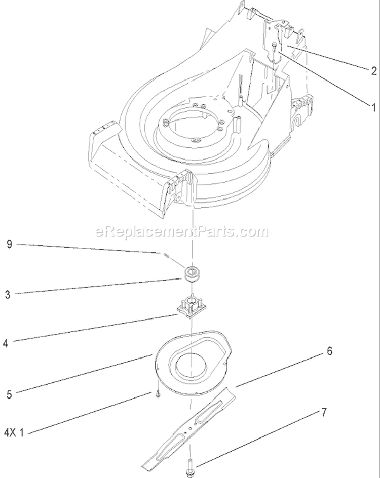 Blade and Brake Assembly Diagram and Parts List for 26634 280000001-280999999 - 2008 Toro Lawn Mower