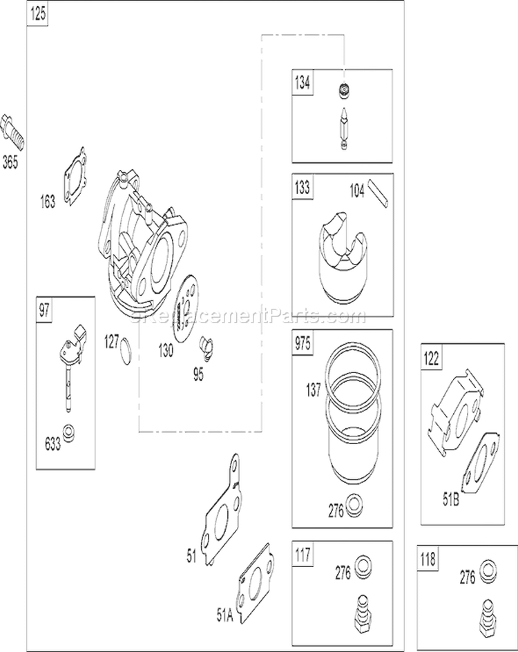 Carburetor Assembly Diagram and Parts List for 26634 280000001-280999999 - 2008 Toro Lawn Mower