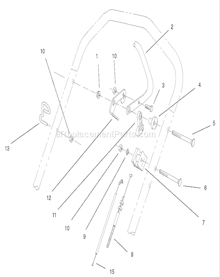 Control Assembly Diagram and Parts List for 26634 280000001-280999999 - 2008 Toro Lawn Mower