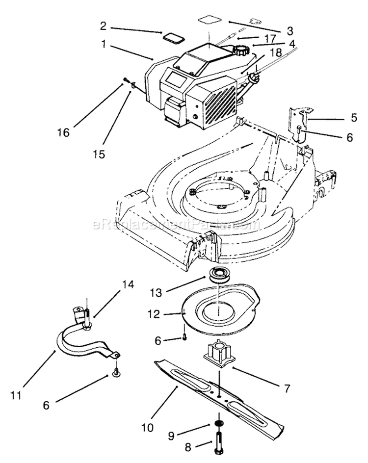 Engine Assembly Diagram and Parts List for 26635BC 4900001-4999999 - 1994 Toro Lawn Mower
