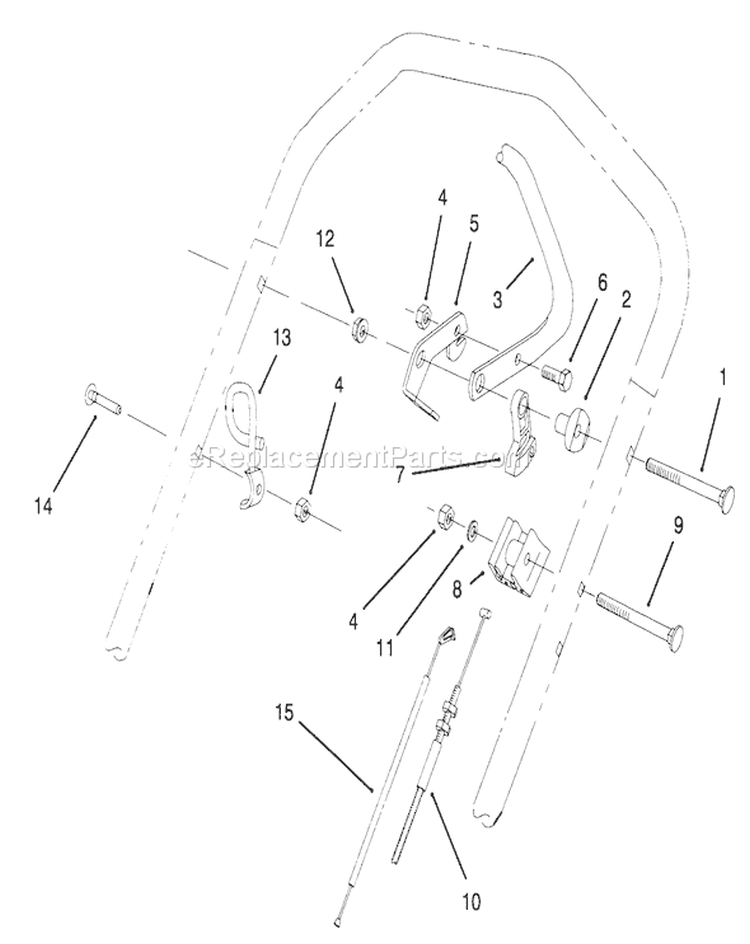 Traction Control Assembly Diagram and Parts List for 26635BC 4900001-4999999 - 1994 Toro Lawn Mower