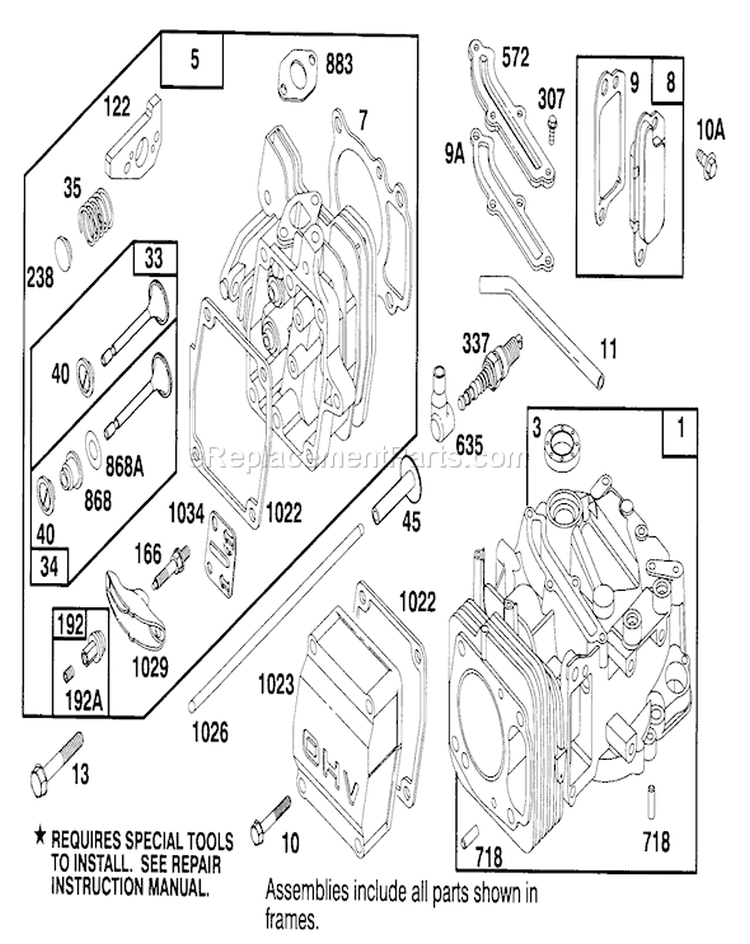 Engine Gts-150 Diagram and Parts List for 26635BC 4900001-4999999 - 1994 Toro Lawn Mower
