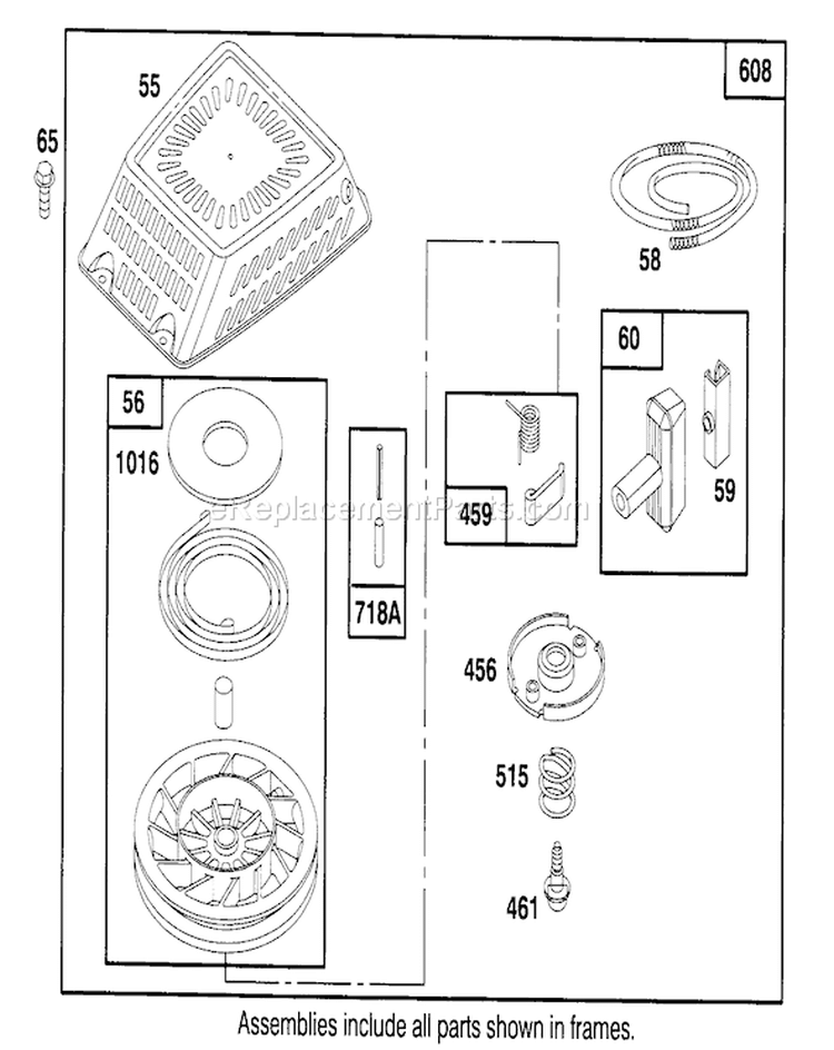 Page F Diagram and Parts List for 26635BC 4900001-4999999 - 1994 Toro Lawn Mower