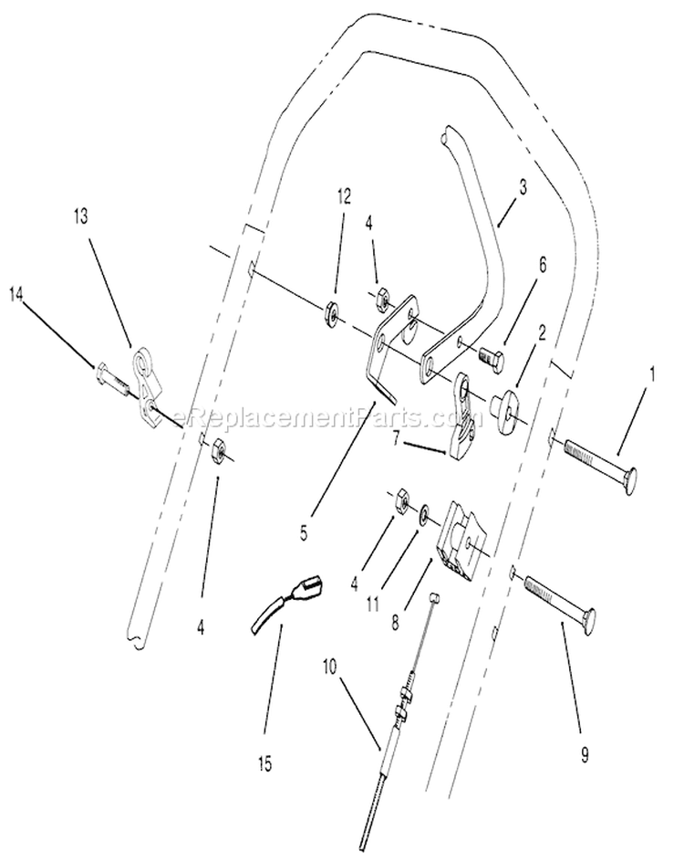 Traction Control Assembly Diagram and Parts List for 26635BC 5900001-5999999 - 1995 Toro Lawn Mower
