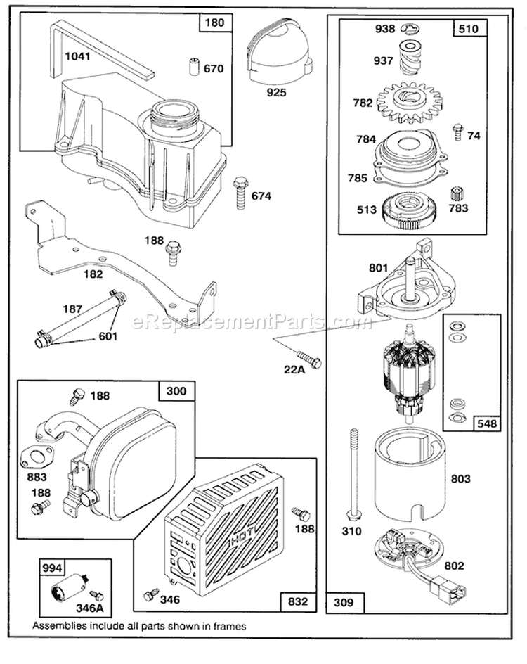 Page E Diagram and Parts List for 26635B 4900001-4999999 - 1994 Toro Lawn Mower