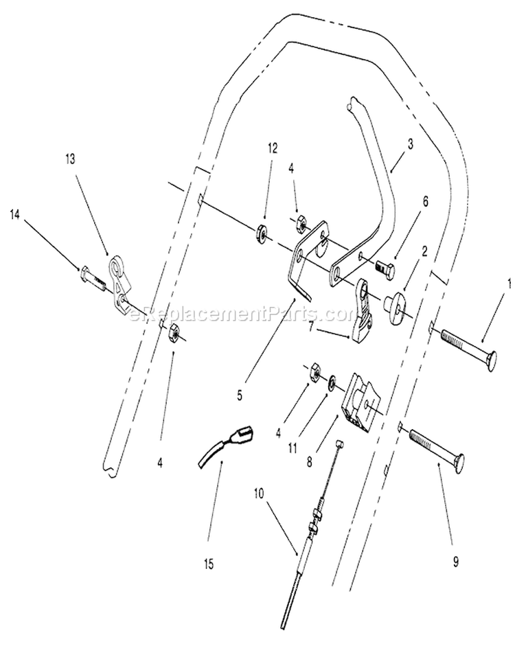 Traction Control Assembly Diagram and Parts List for 26636B 6900001-6999999 - 1996 Toro Lawn Mower