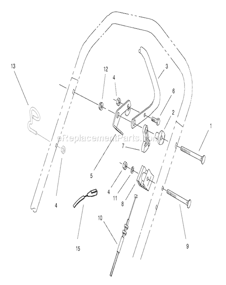 Traction Control Assembly Diagram and Parts List for 26636 7900001-7999999 - 1997 Toro Lawn Mower