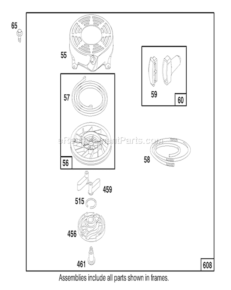 Page F Diagram and Parts List for 26636 7900001-7999999 - 1997 Toro Lawn Mower
