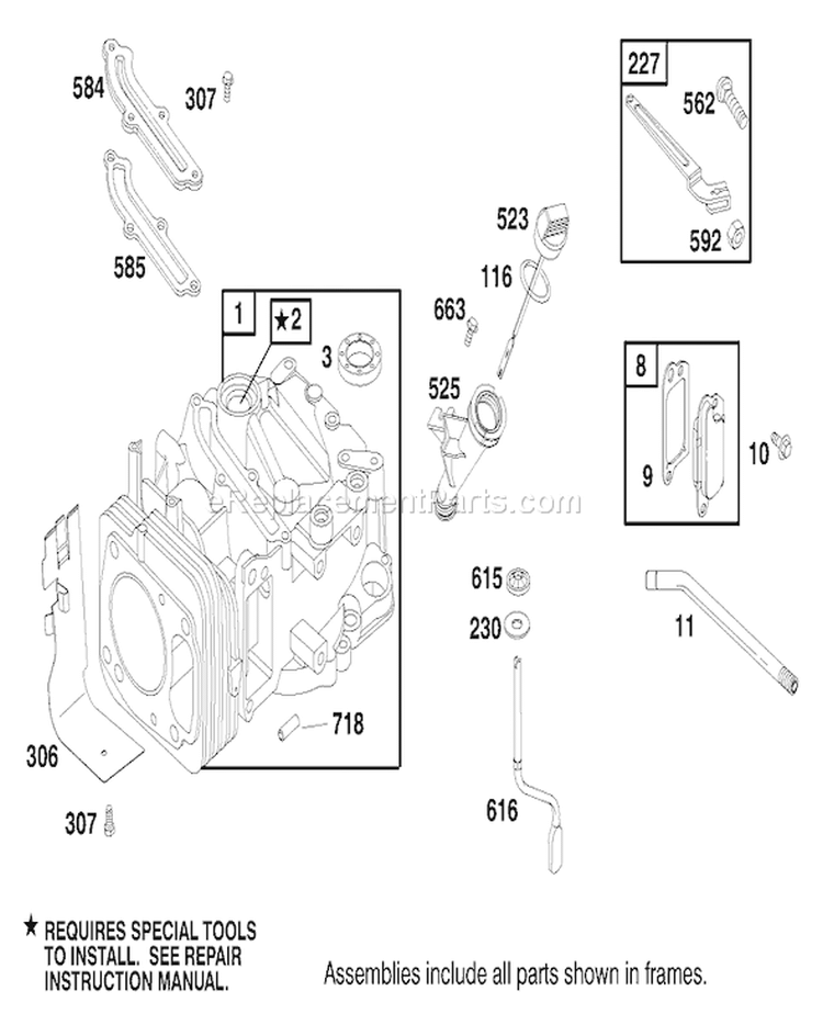 Engine Gts-200 Diagram and Parts List for 26638 8900001-8999999 - 1998 Toro Lawn Mower