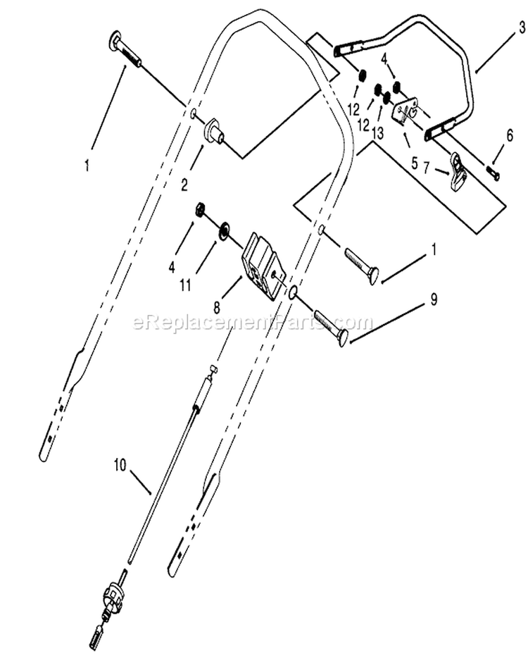 Traction Control Assembly Diagram and Parts List for 26640B 3900001-3999999 - 1993 Toro Lawn Mower