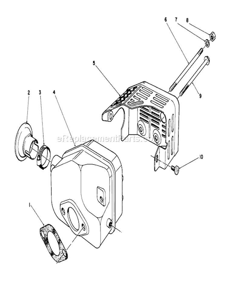 Muffler Assembly Diagram and Parts List for 26640B 4900001-4999999 - 1994 Toro Lawn Mower