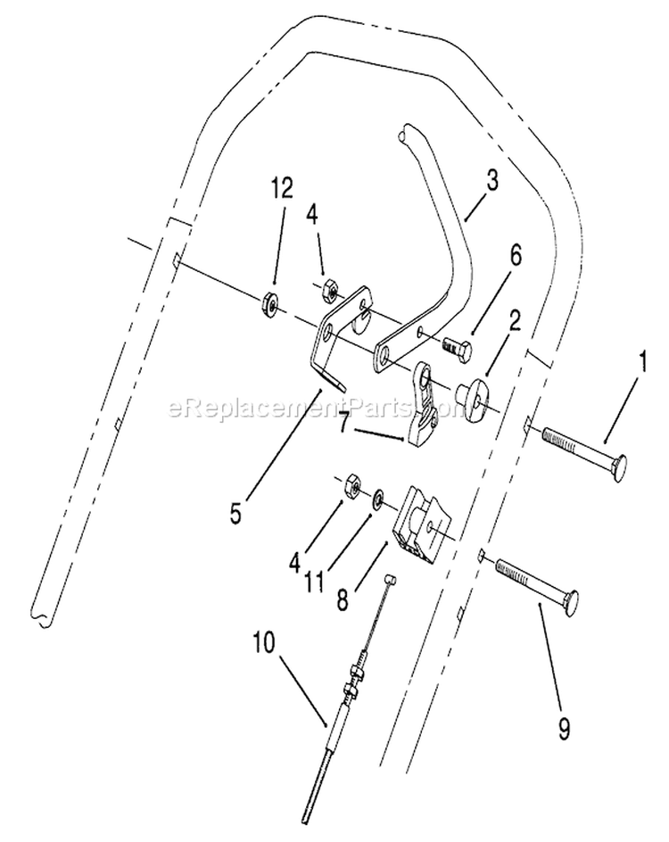 Traction Control Assembly Diagram and Parts List for 26640B 4900001-4999999 - 1994 Toro Lawn Mower
