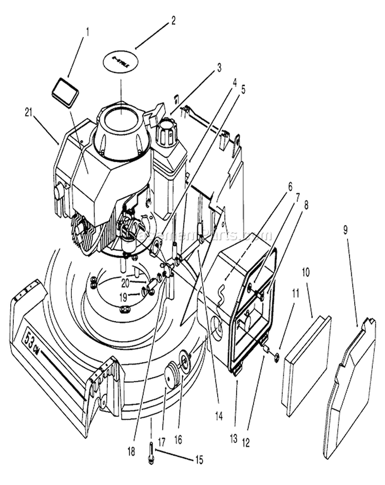 Engine Assembly Diagram and Parts List for 26640B 4900001-4999999 - 1994 Toro Lawn Mower